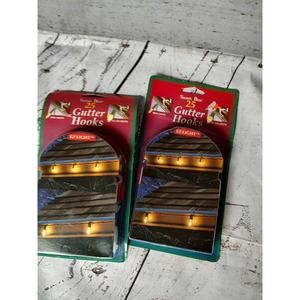 (2) Santa's Best Christmas Light Gutter Hooks Clear Plastic Mini Lights New